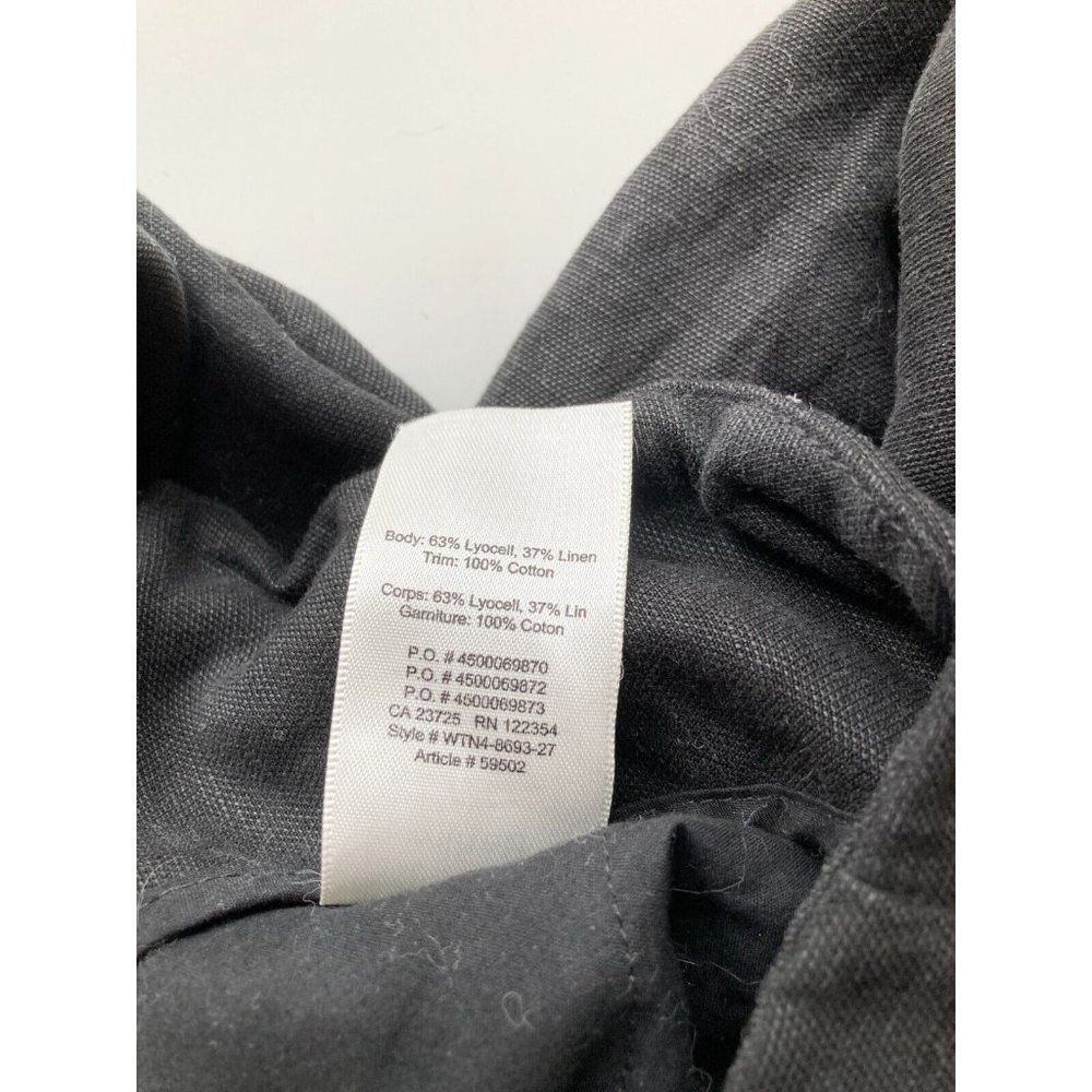 Aritzia WILFRED Brax Black Linen Lyocell Cut-Out Wrap Wide Leg Jumpsuit, Size 6 - Picture 12 of 13